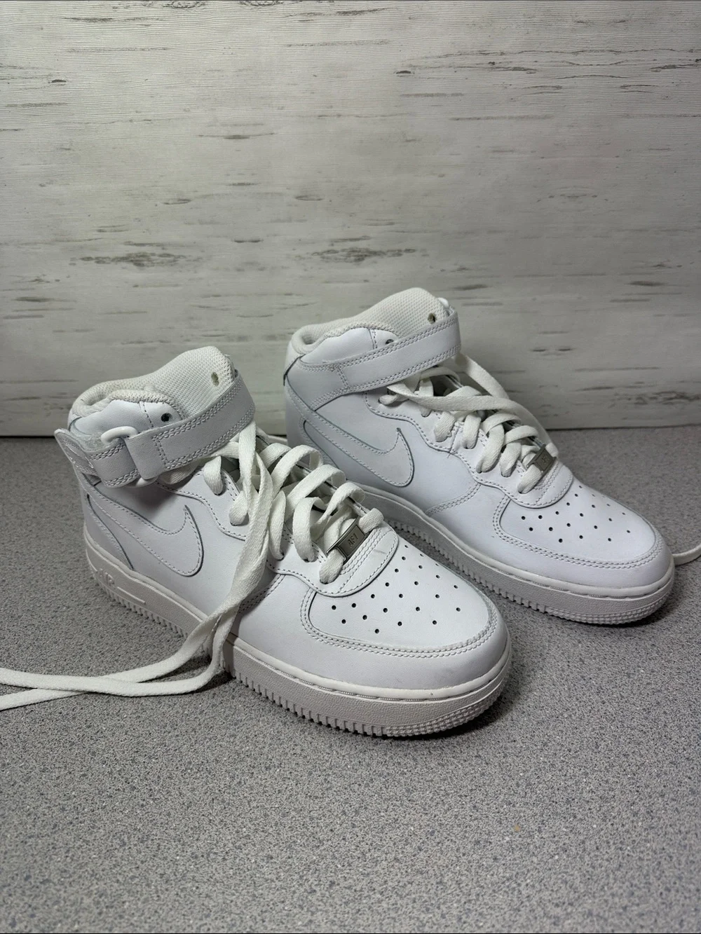 Nike Kids White High-Top Sneakers with Strap
